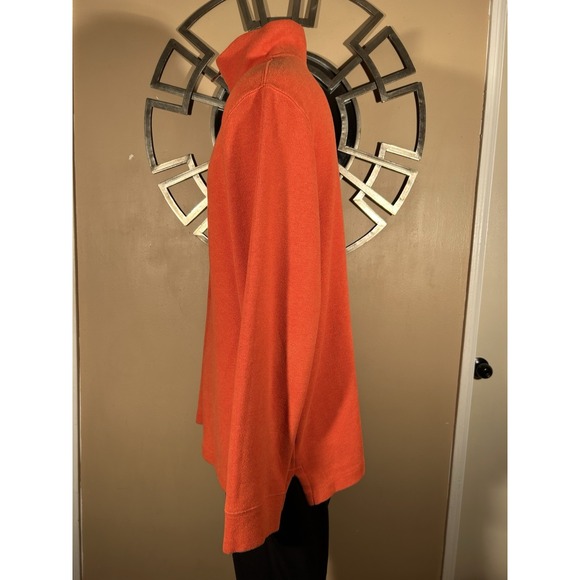 Polo Ralph Lauren Men's French Rib Quarter Zip Pullover‎ Sweatshirt XXL Orange - Picture 3 of 10